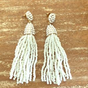 White tassel earrings